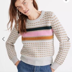 🔥Madewell Striped Barfield Sweater